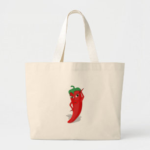 Red Hot Pepper Diva Large Tote Bag