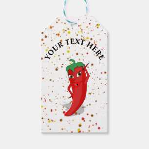 Red Hot Pepper Diva Paint Splatter Gift Tags