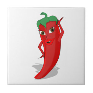 Red Hot Pepper Diva Tile