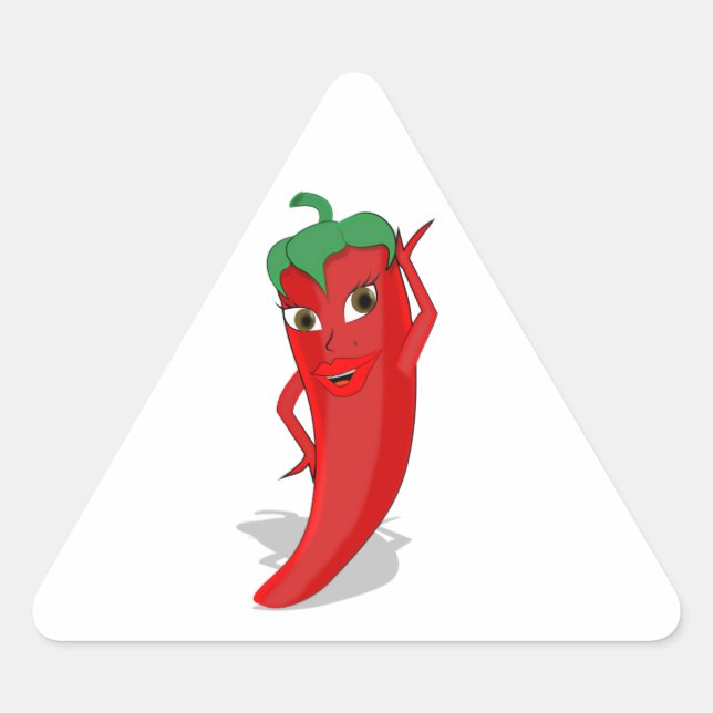 Red Hot Pepper Diva Triangle Sticker (Front)