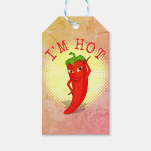 Red Hot Pepper Diva Vintage Style Print Gift Tags