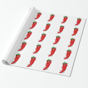 Red Hot Pepper Diva Wrapping Paper