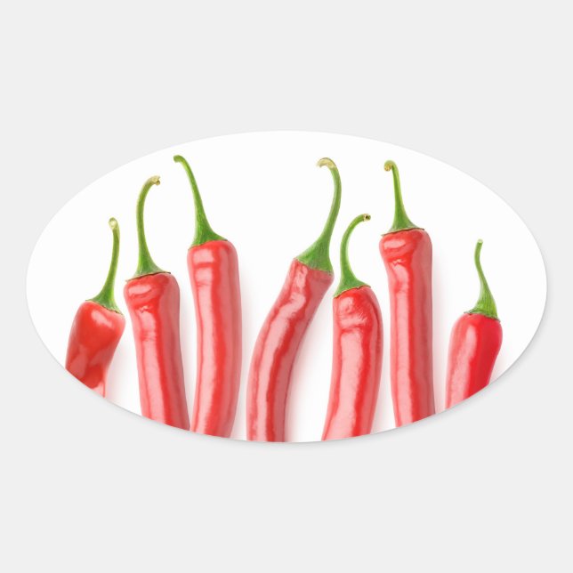 Red hot pepper oval sticker (Front)
