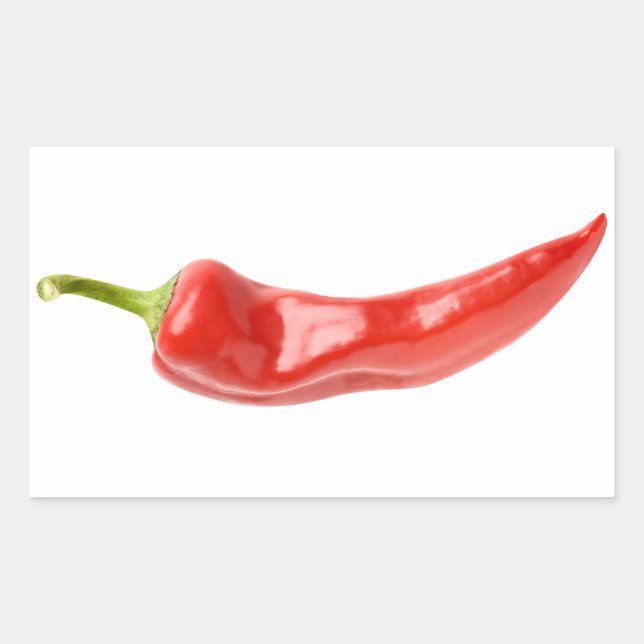 Red hot pepper rectangular sticker (Front)