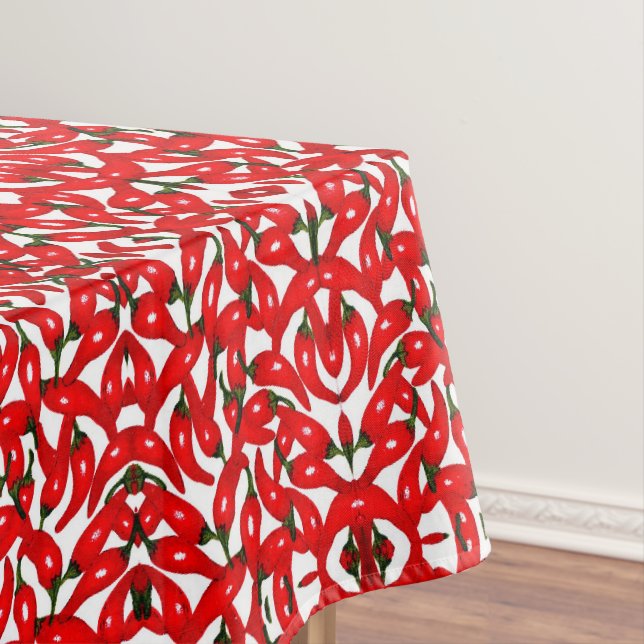 Red Hot Peppers Spicy  Tablecloth (In Situ)