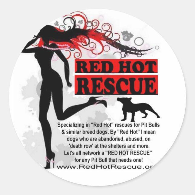Red Hot Rescue Sticker Circle (Front)
