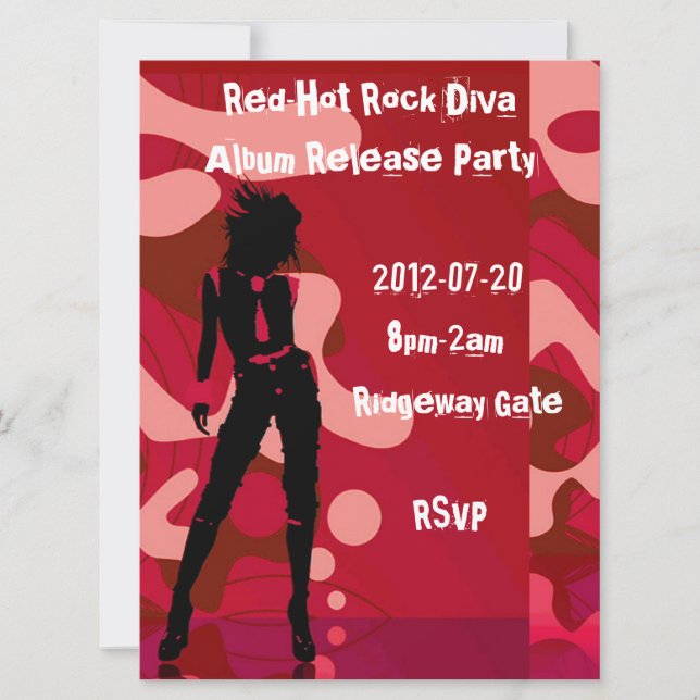 Red Hot Rock Diva III Invitation (Front)