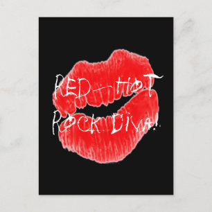 Red Hot Rock Diva Lips IV Postcard