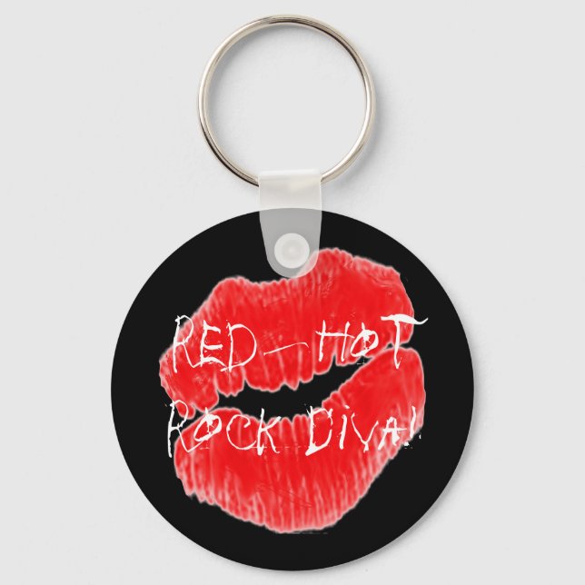 Red Hot Rock Diva Lips Key Ring (Front)