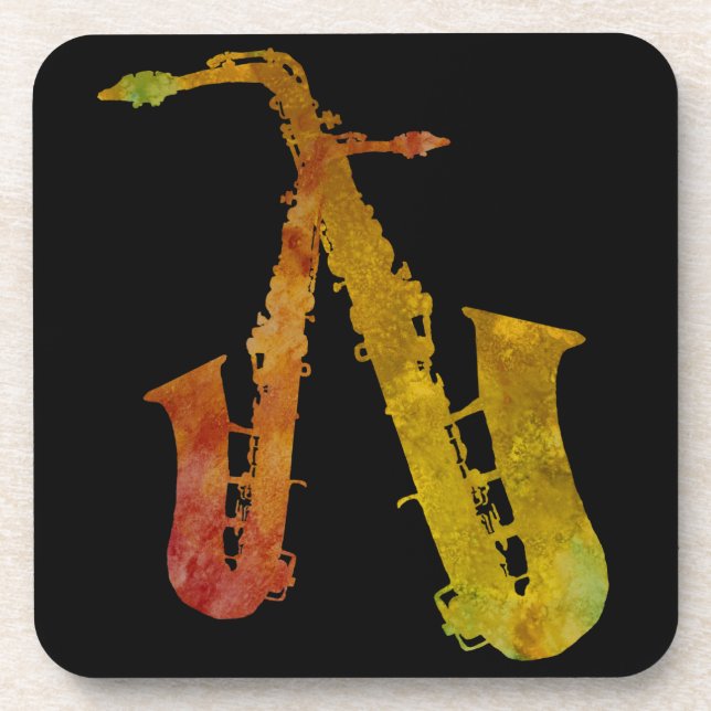Red Hot Saxes Coaster (Front)
