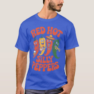 Red Hot Silly Peppers Funny Chili Band Cartoon Ret T-Shirt