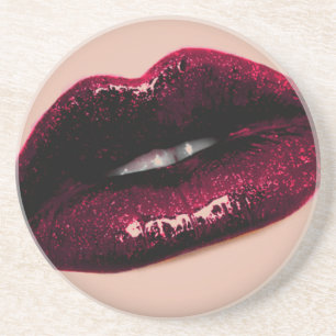 Red Hot Sparkling Kissable Lips Coaster
