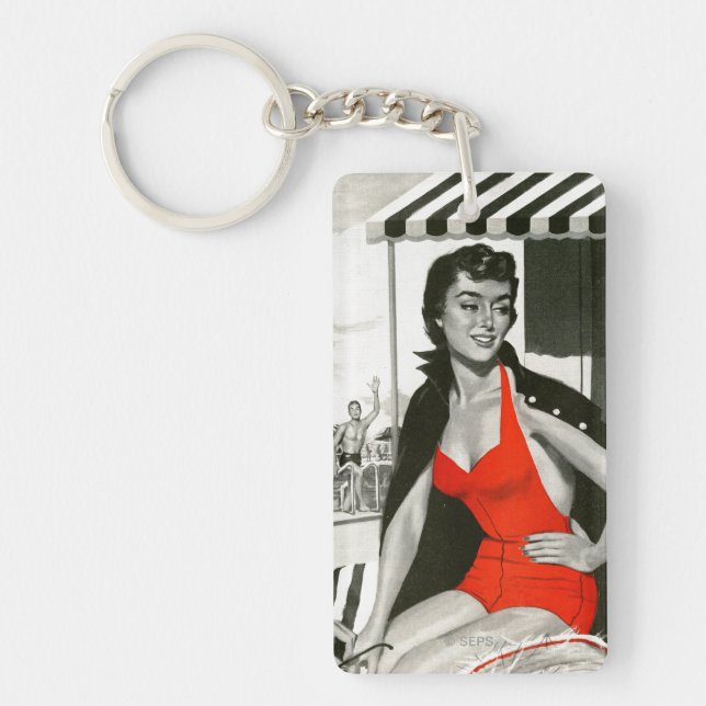 Red Hot Woman Key Ring (Front)