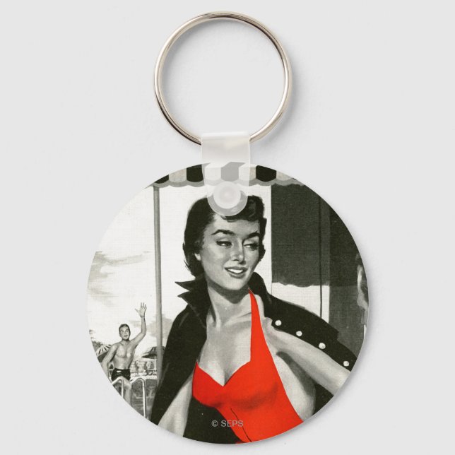 Red Hot Woman Key Ring (Front)