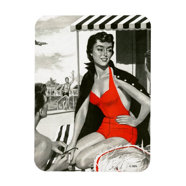 Red Hot Woman Magnet (Vertical)