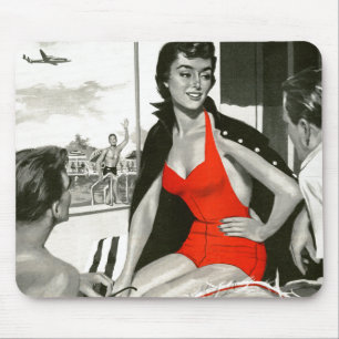 Red Hot Woman Mouse Pad
