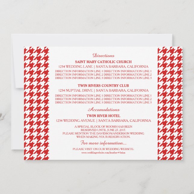 Red Houndstooth Information Card (Front)