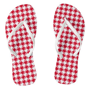 Red Houndstooth Repeating Pattern Thongs