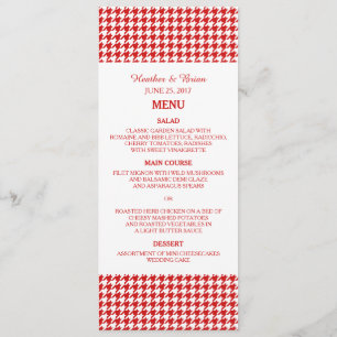 Red Houndstooth Wedding Menu