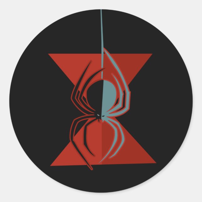 Red Hourglass Spider Classic Round Sticker (Front)