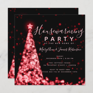 Red Housewarming Party Christmas Holidays Invitation