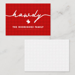 Red Howdy Houndstooth Texas Card