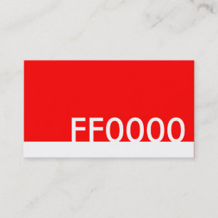 red html colour code FF0000 Business Card