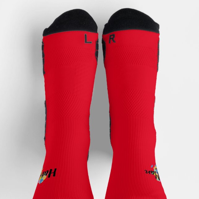 Red Hue-Man Socks (Top)