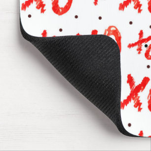 Red Hugs And Kisses Pattern Mouse Pad