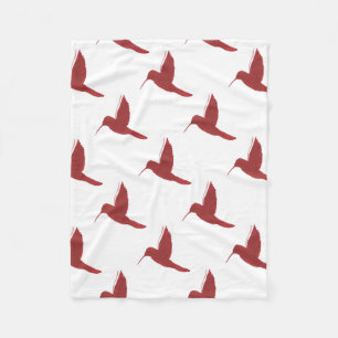 Red Hummingbird Fleece Blanket