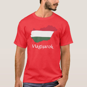 RED Hungary Flag Map Magyarok T-Shirt