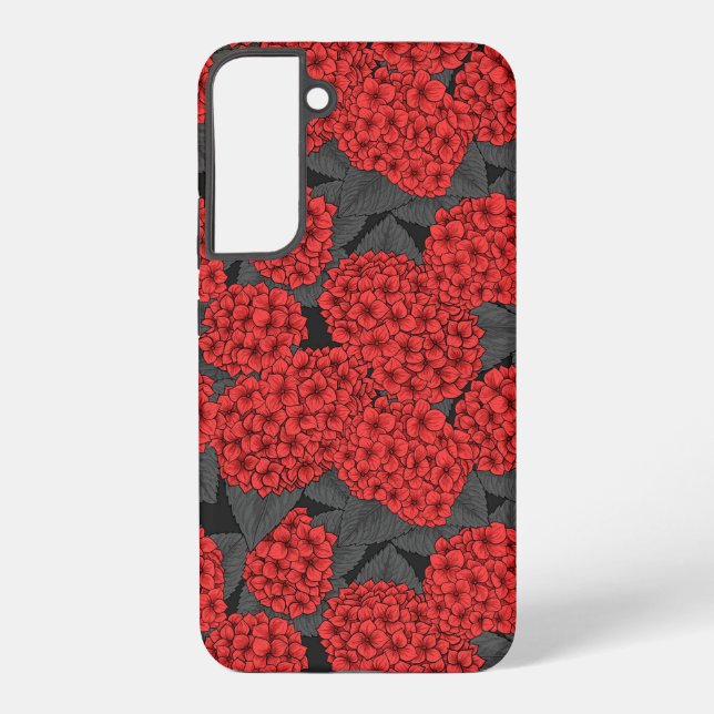 Red hydrangea samsung galaxy s22+ case (Back)