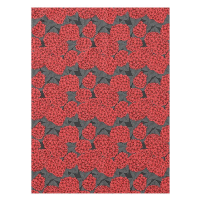 Red hydrangea tablecloth (Front)