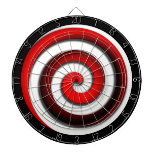 Red Hypnotic Spiral Dartboard