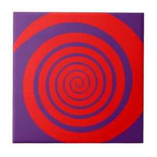 red hypnotic spiral image ceramic tile