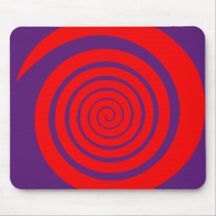 red hypnotic spiral image mouse pad