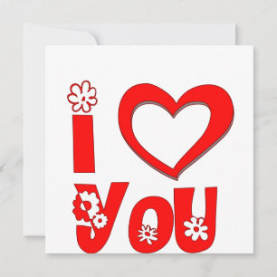 Red I Love You Invitation