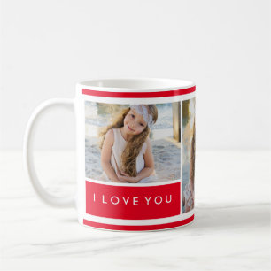 Red I love You Photo Collage   Mug
