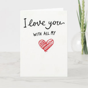 Red I Love You With All My Heart Card