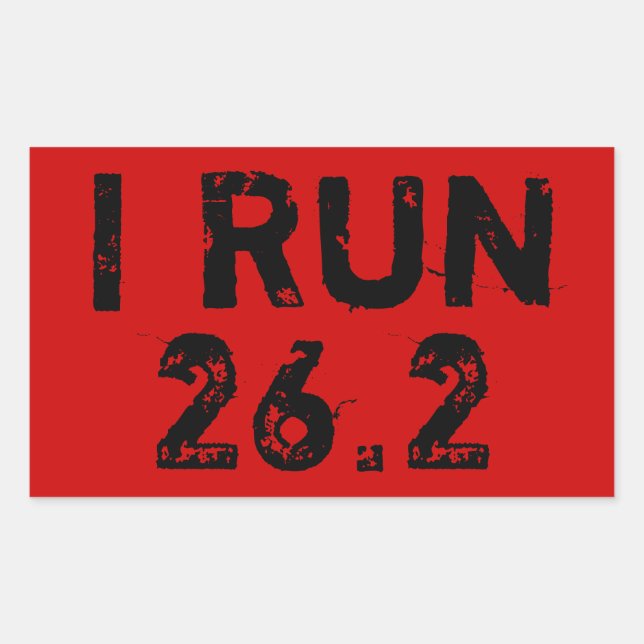 Red I Run 26.2 Sticker (Front)