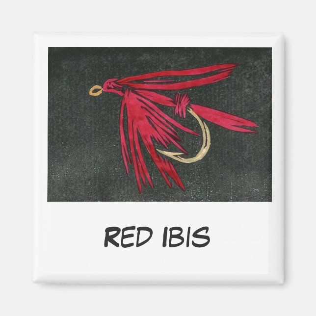 "Red Ibis" Fly Fishing Art Magnet (Front)
