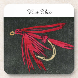 "Red Ibis" Trout Wet Fly Coaster