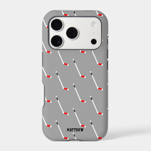 Red Ice Hockey Stick Pattern Personalised