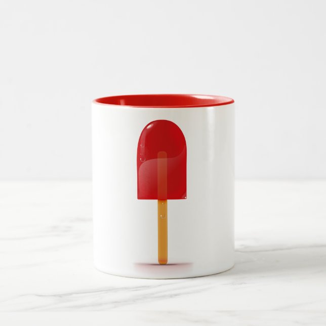 Red Ice Lolly Two-Tone Coffee Mug (Center)