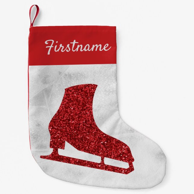 Red Ice skate Christmas Stockings (Front)
