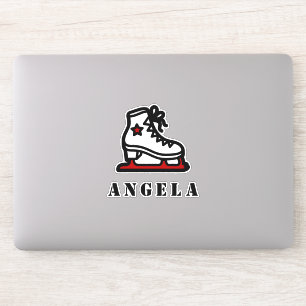 Red Ice-Skating Star Skate Girl's Name Girly Cute