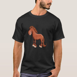 Red Icelandic Horse Cartoon Gaited Horses Horsebac T-Shirt