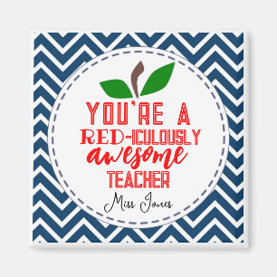 Red-iculously awesome teacher apple magnet