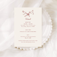 Red Illustrated Birds Whimsical Wedding Details