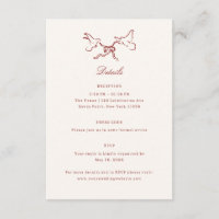 Red Illustrated Birds Whimsical Wedding Details